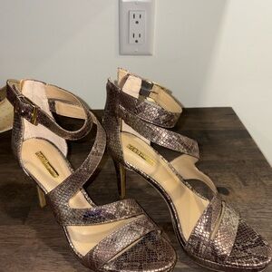 BCBGeneration Bronze Strappy Heels